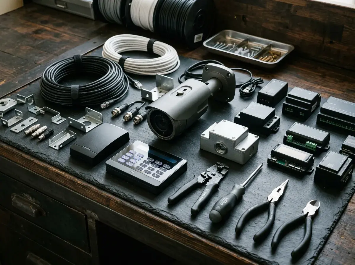 Tools, cabling and hardware for a fully integrated SVTech security package.